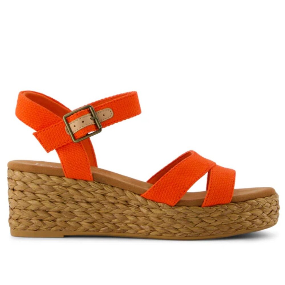 TOMS Audrey-Flame Beachside Woven Wedge Sandal - Picture 2 of 12